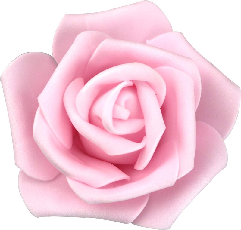 Lightingsky 3 x 1.6 x 3 inches 100pcs DIY Real Touch 3D Artificial Foam Rose Head Without Stem for Wedding Party Home Decoration (Pink) - Image 5